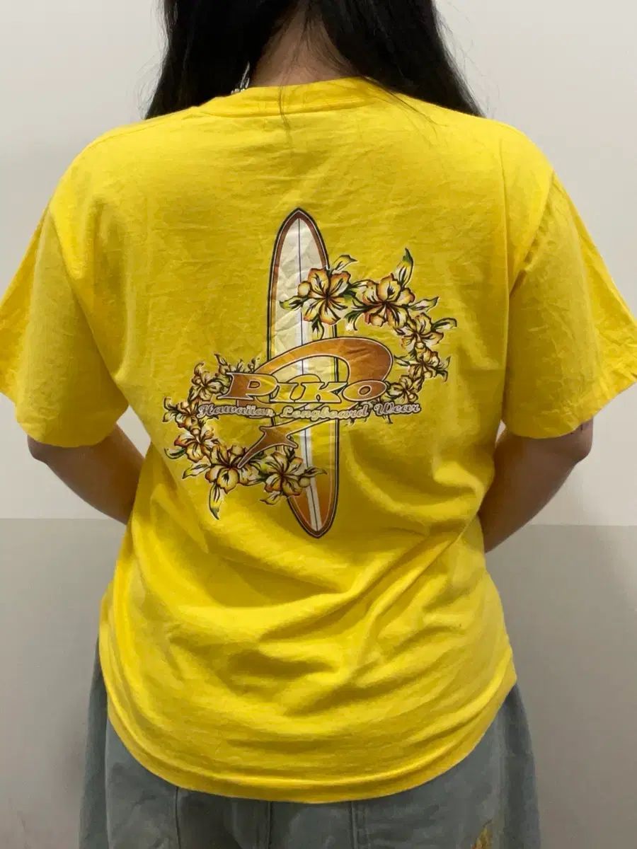 Piko ピコ ロング ボードウェア ハイビスカス プリンティング 半袖 Tシャツ