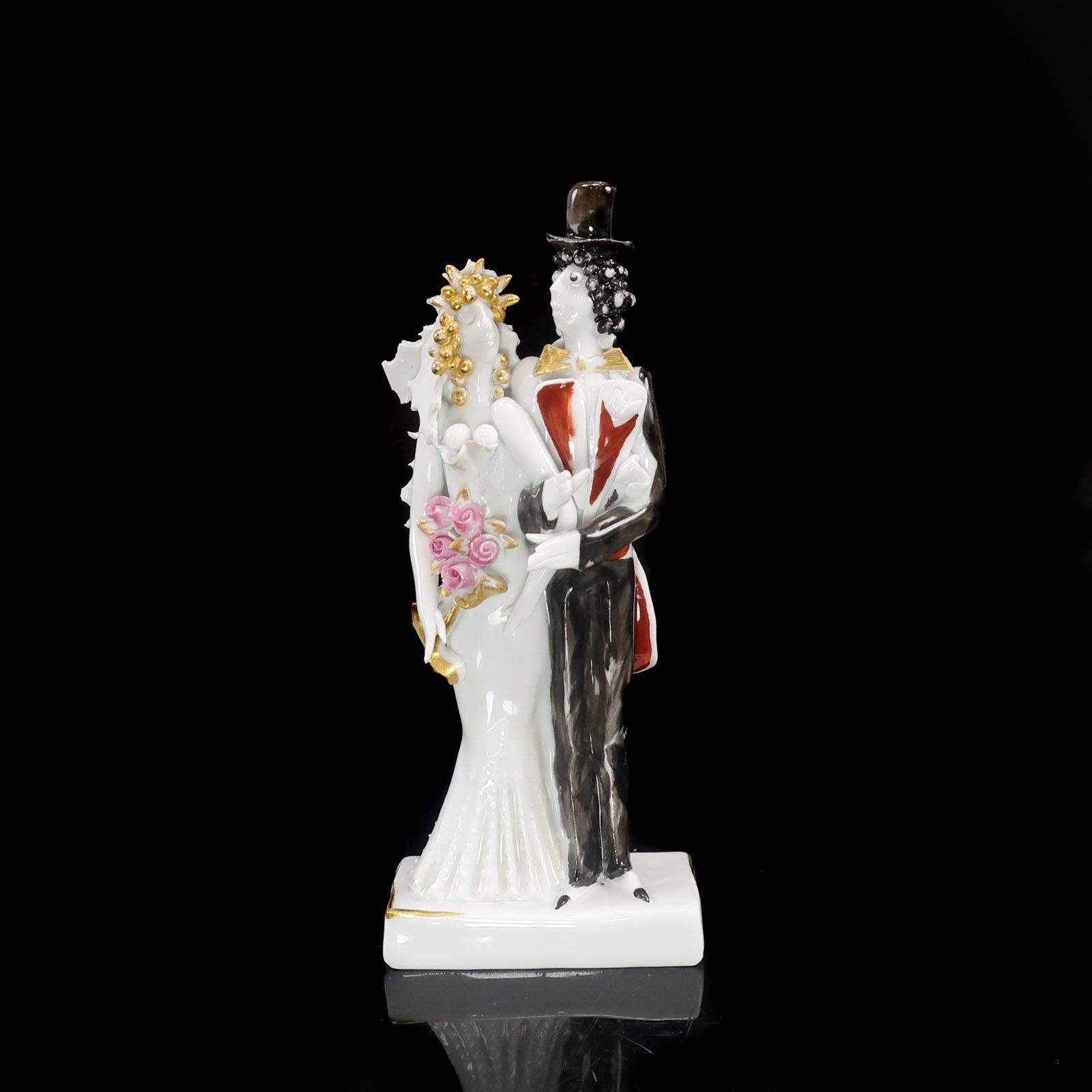【Meissen】マイセン ウェディングカップル ( 新郎新婦 ） 81856 ペーター・シュトラング （ Peter Strang ） ポーセリン _ 置物 オブジェ