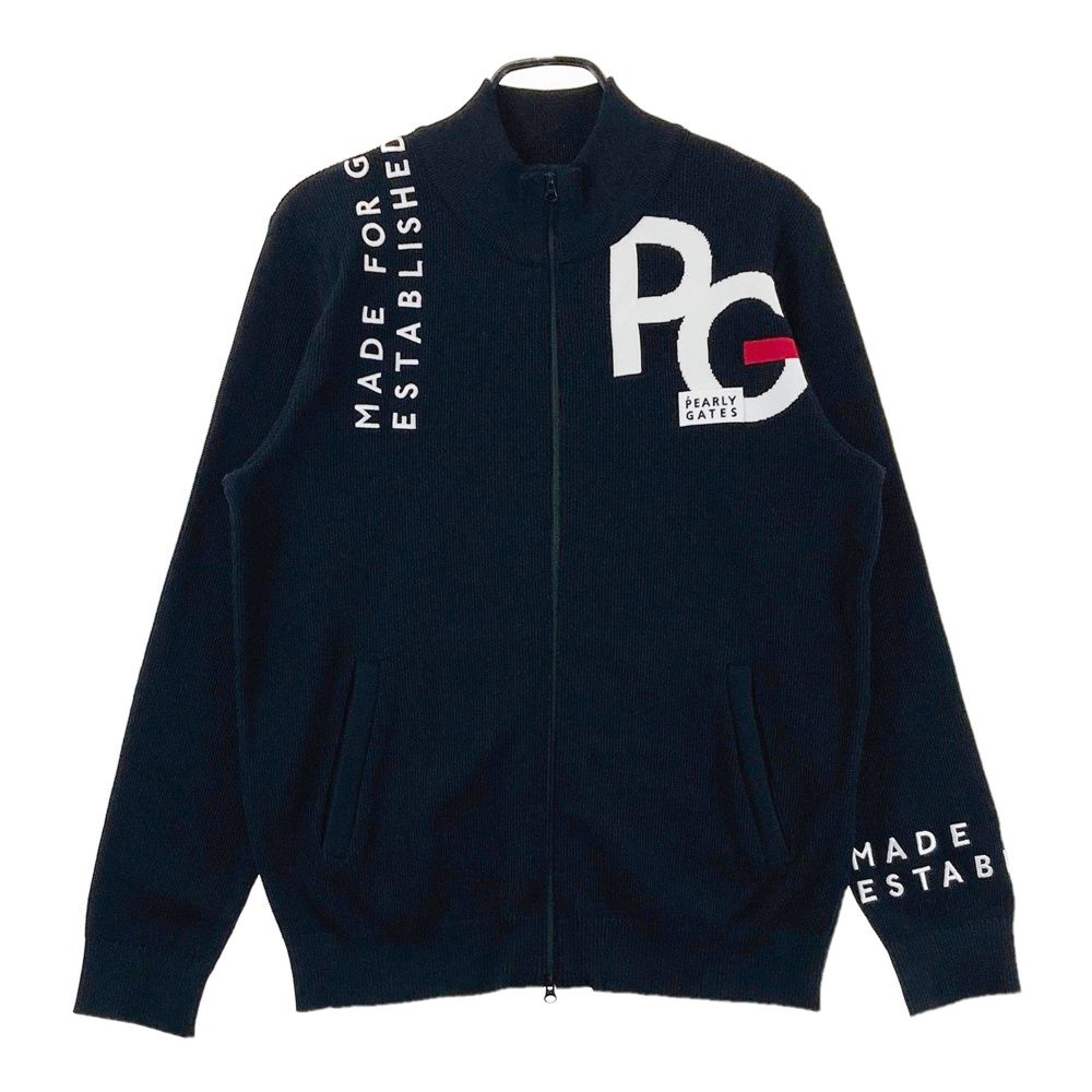 サイズ：5 PEARLY GATES パーリーゲイツ ニット ジップジャケット ブラック系 [240101711281] ゴルフウェア メンズ ストスト