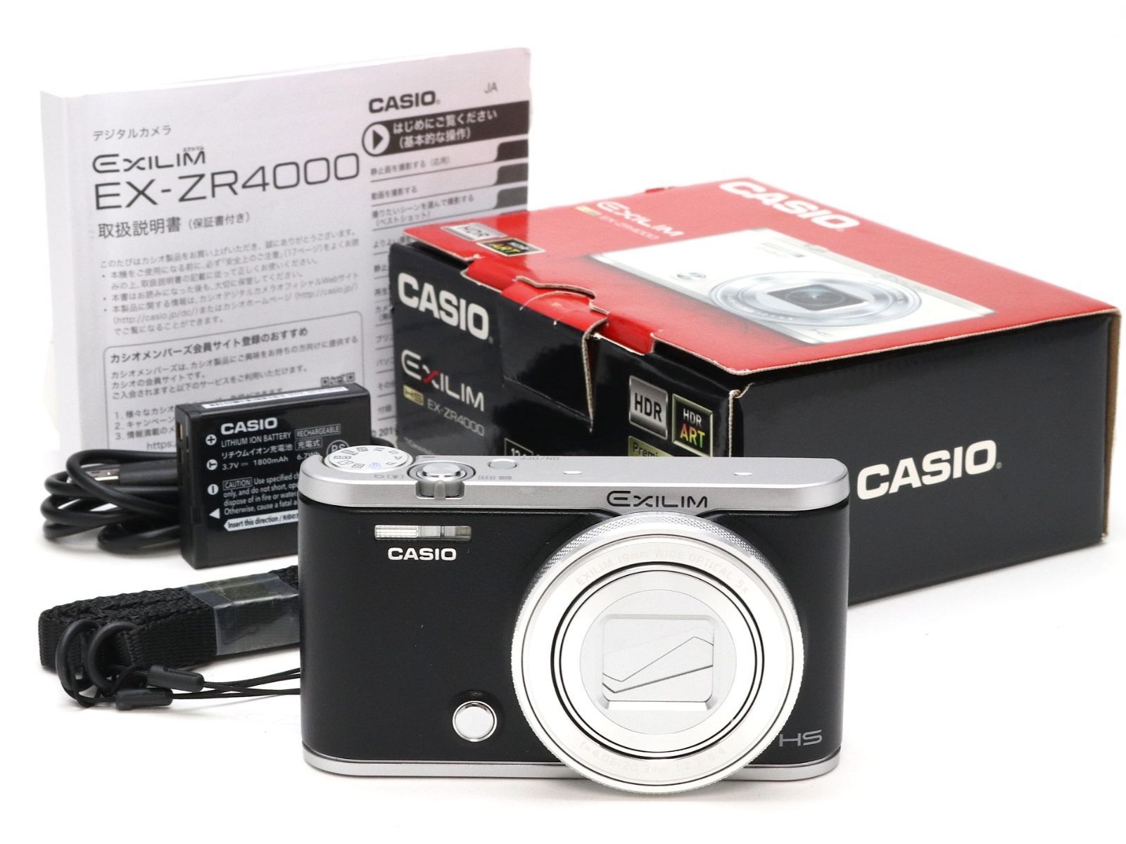AB+ (良品) CASIO カシオ EXILIM EX-ZR4000 ブラック 初期不良返品対応 66-33