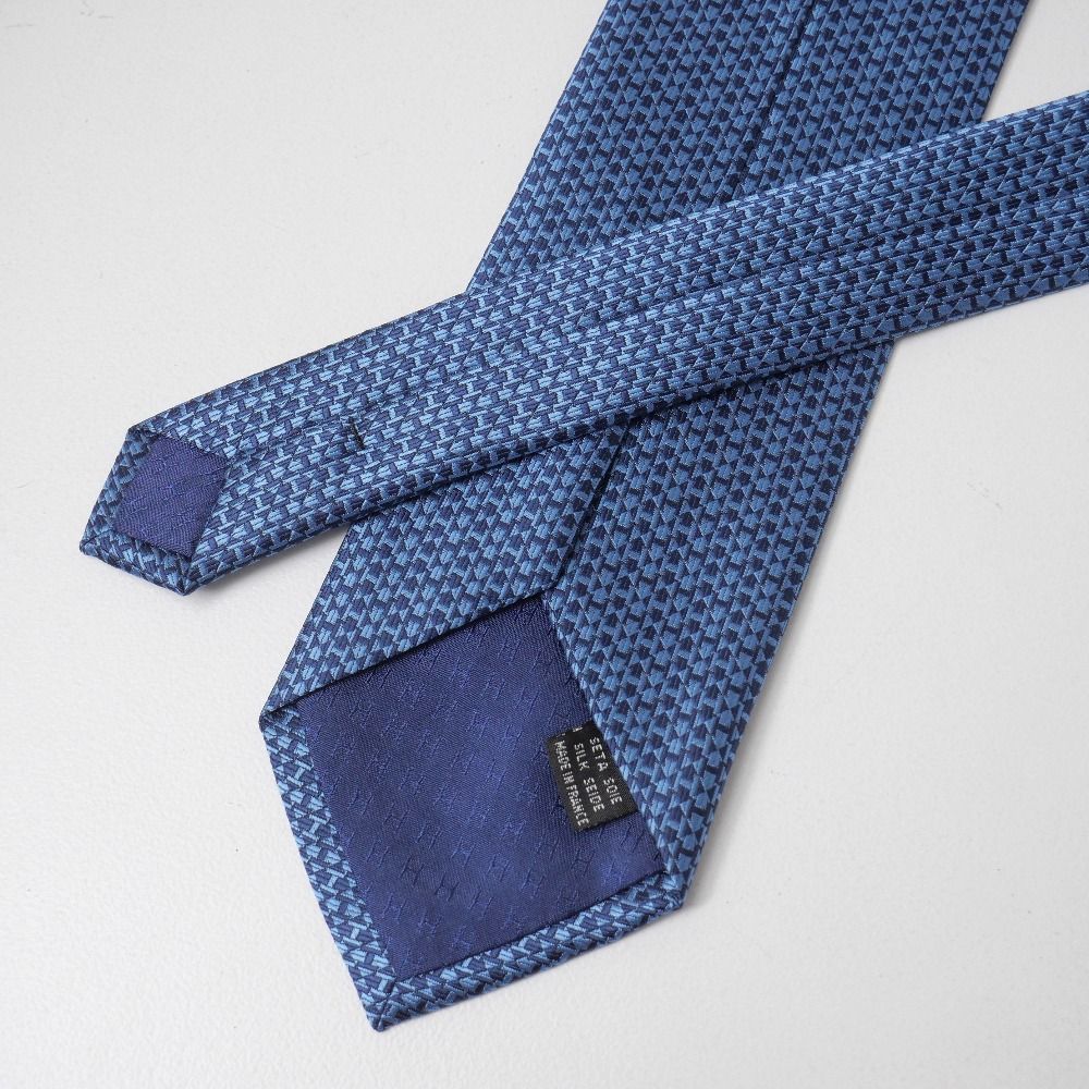 □美品□HERMES エルメス ネクタイ Hロゴ シルクツイル ジャカードタイ
