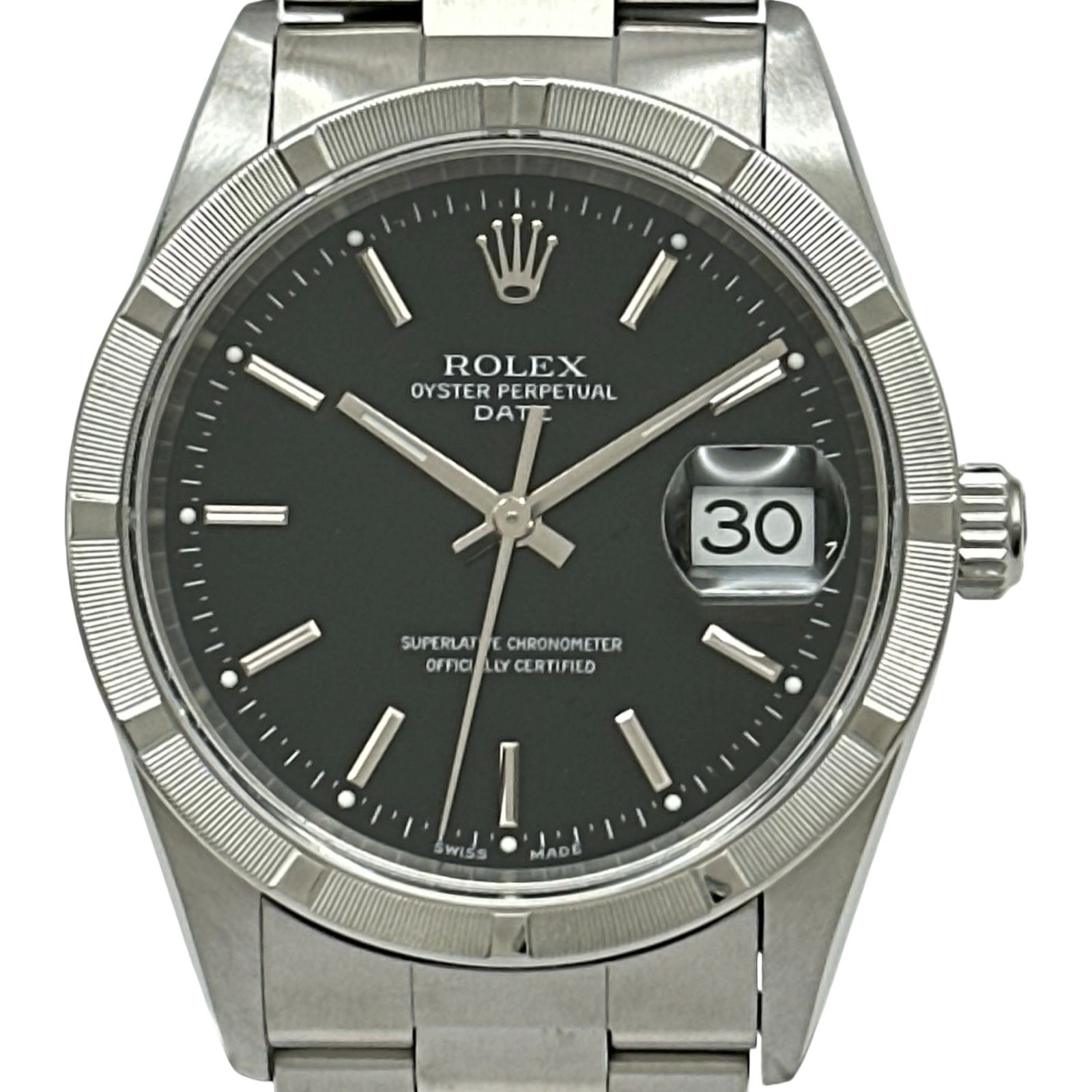 ロレックス ROLEX オイスターパーペチュアル デイト 15210 ブラック ステンレススチール 自動巻き メンズ 腕時計