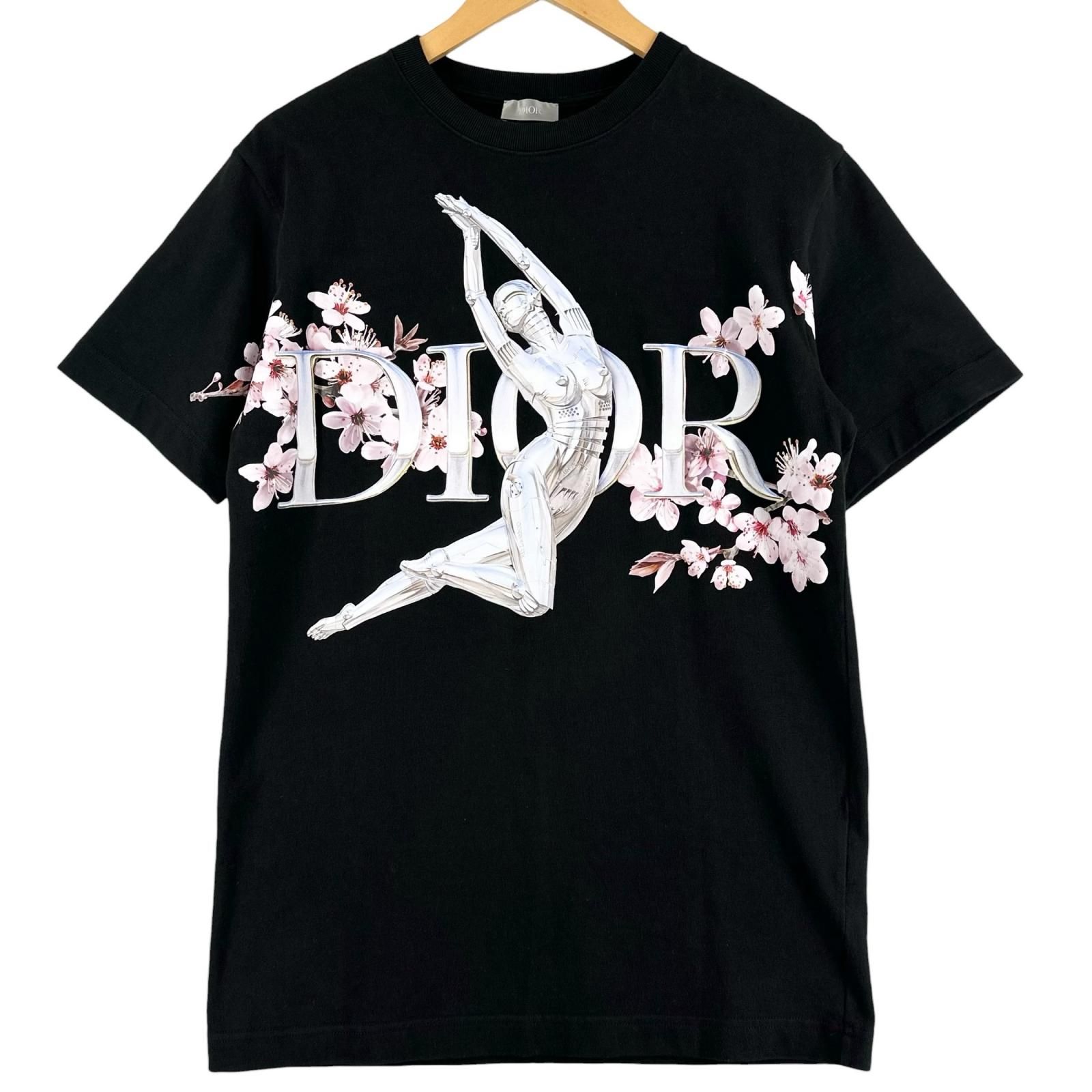 美品▲DIOR ディオール 933J602A0554 空山基 コットン ロゴプリント セクシーロボット 半袖Ｔシャツ ブラック S イタリア製 正規品 メンズ