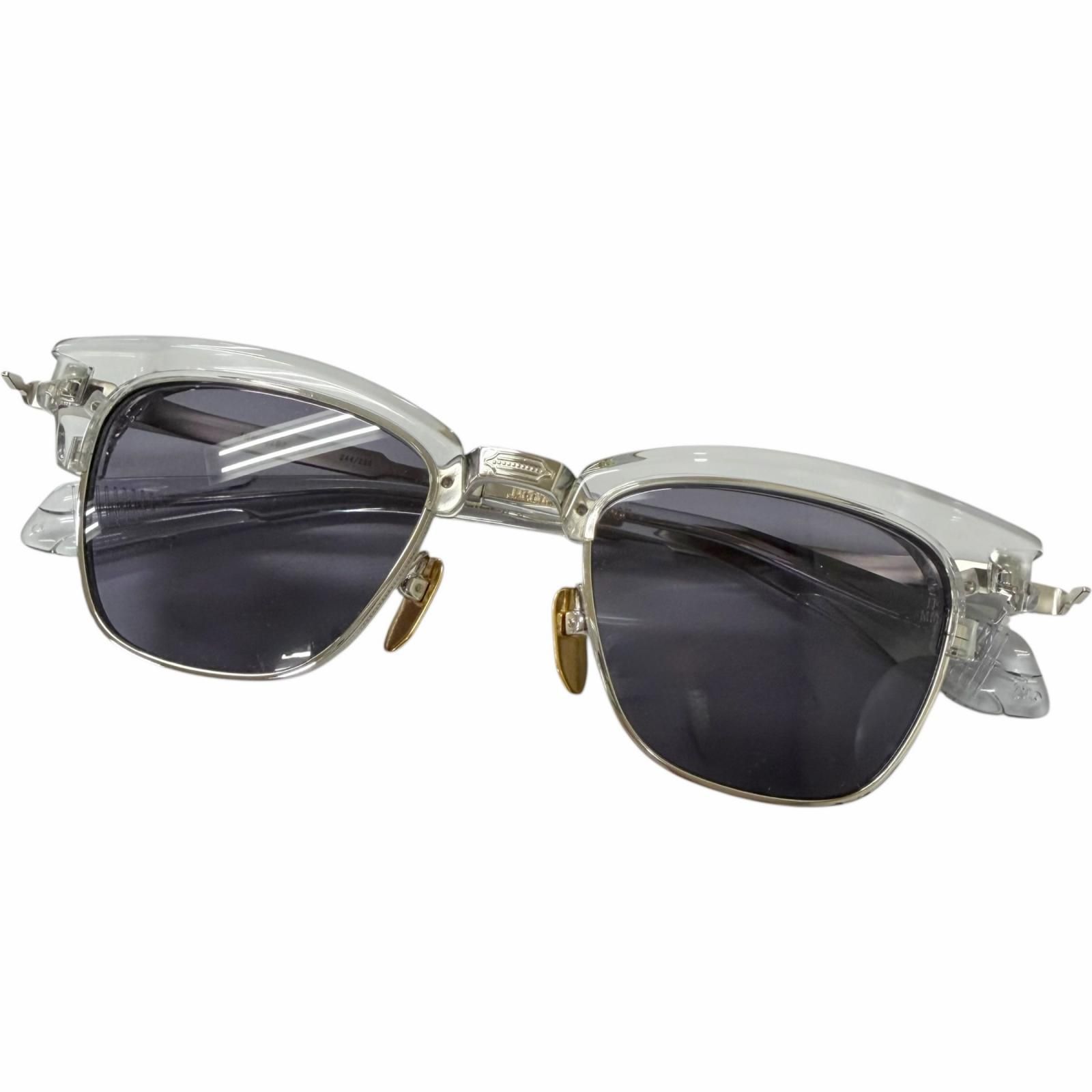 極美品□JACQUESMARIEMAGE ジャックマリーマージュ JMMTQ15Z SARTRE チタニウム ジャンポール サルトル サーモントブロー サングラス 世界250本限定 244/250 クリア シルバー 49□21 日本製 メンズ 箱付き