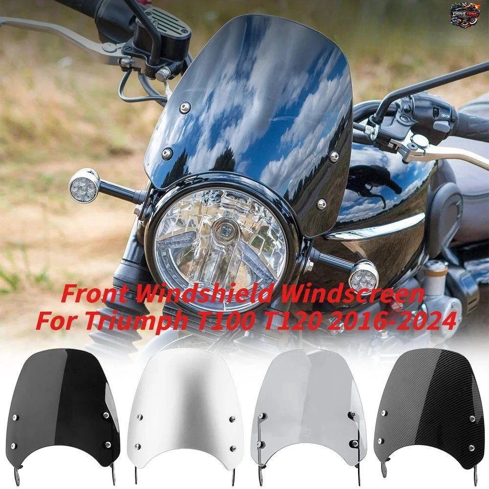 トライアンフ T100 T120 2016-2024 用フロントウインドシールド ウインドスクリーン トライアンフ T 120 T100 用ウインドディフレクター ウ