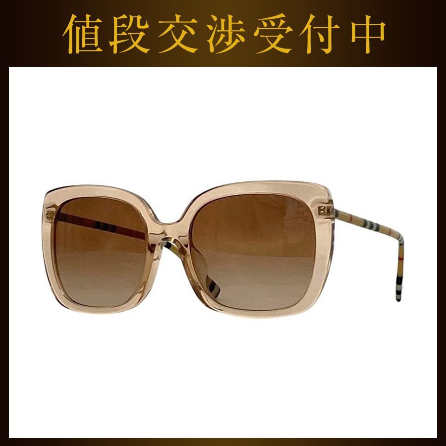 バーバリー サングラス クリアブラウン 茶色 チェック柄 B4323 美品 プラスチック 中古 BURBERRY