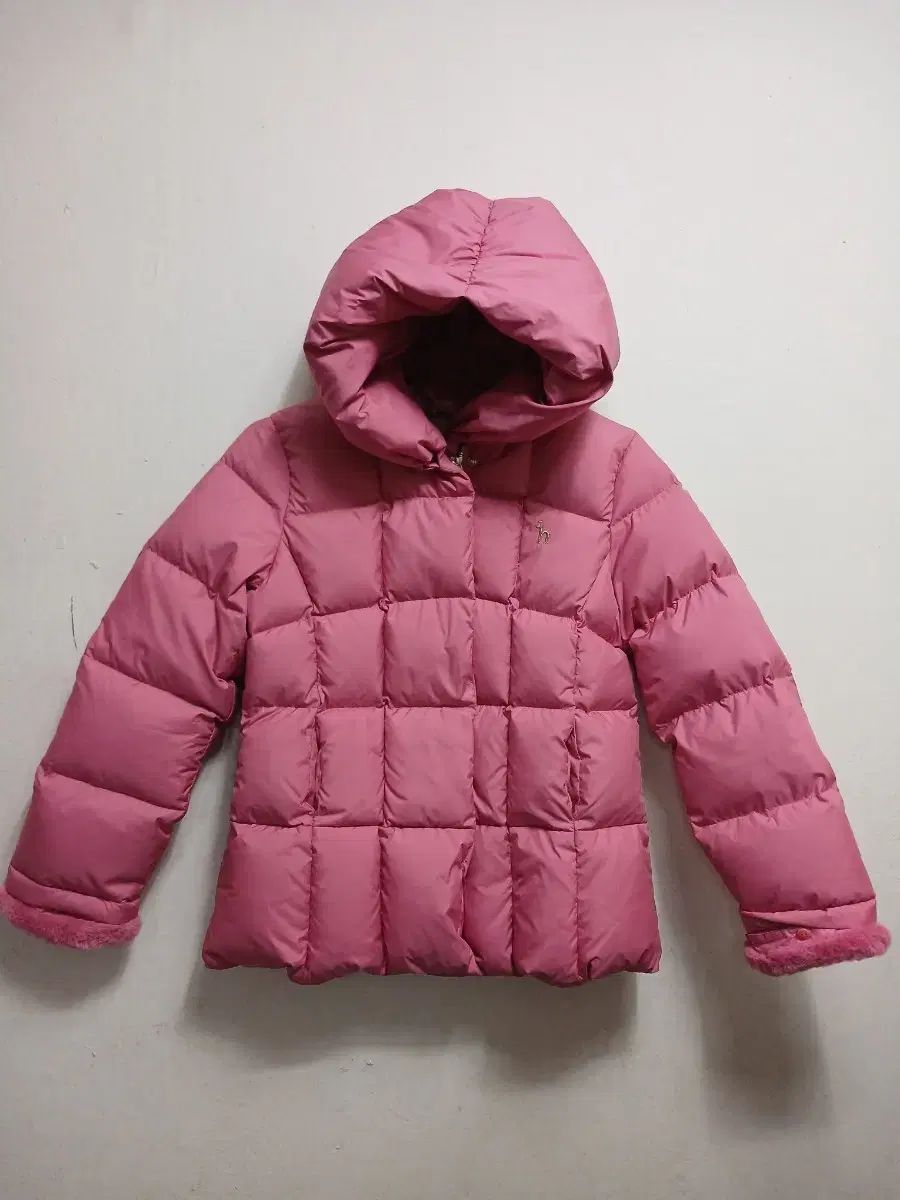 (人気グッド) HAZZYS ヘジス キッズ 子供 ダウン アウター ピンク カラー ダウンジャケット サイズ 155 (13y)
