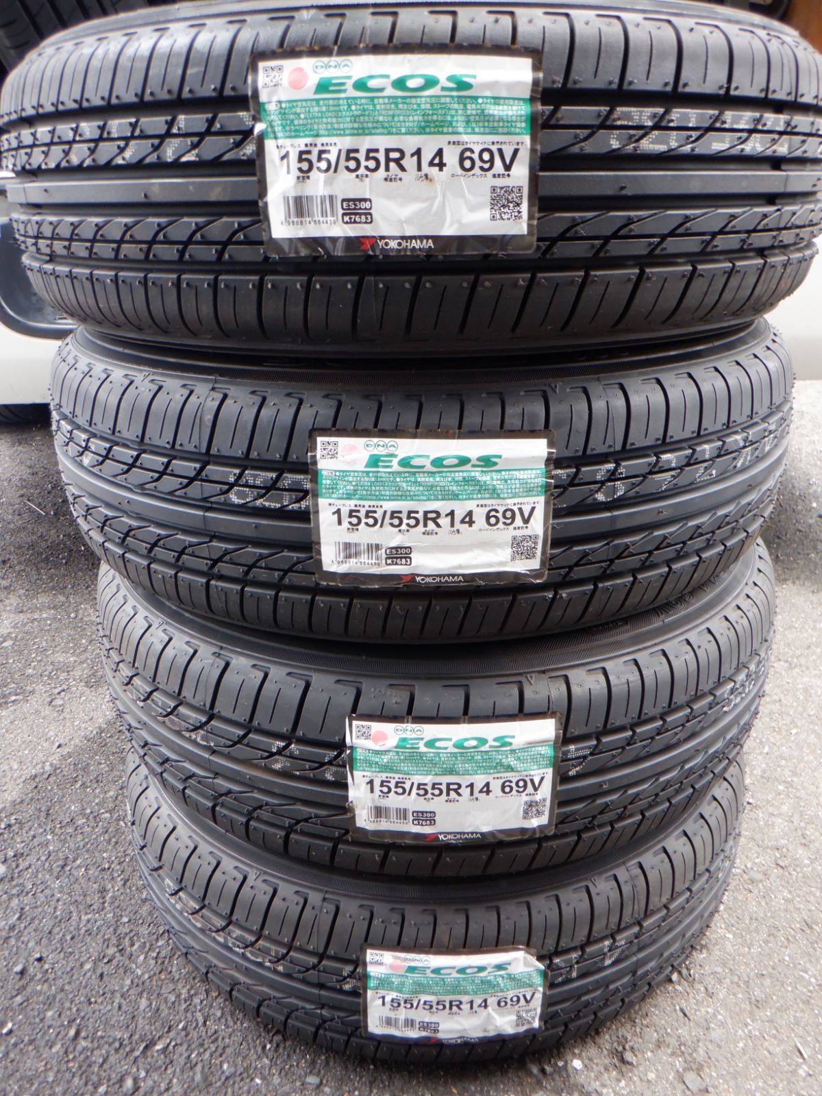 新品未使用 155/55R14 ヨコハマ エコスES300 4本 eKワゴン ワゴンR オッティ ジーノなどに