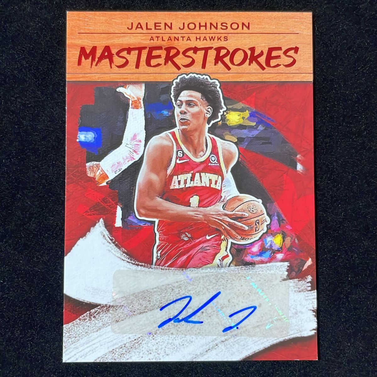 Jalen Johnson ジェイレン・ジョンソン Panini Court Kings Masterstrokes 2022-23 /49 Red Auto サイン 直筆 ホークス Hawks