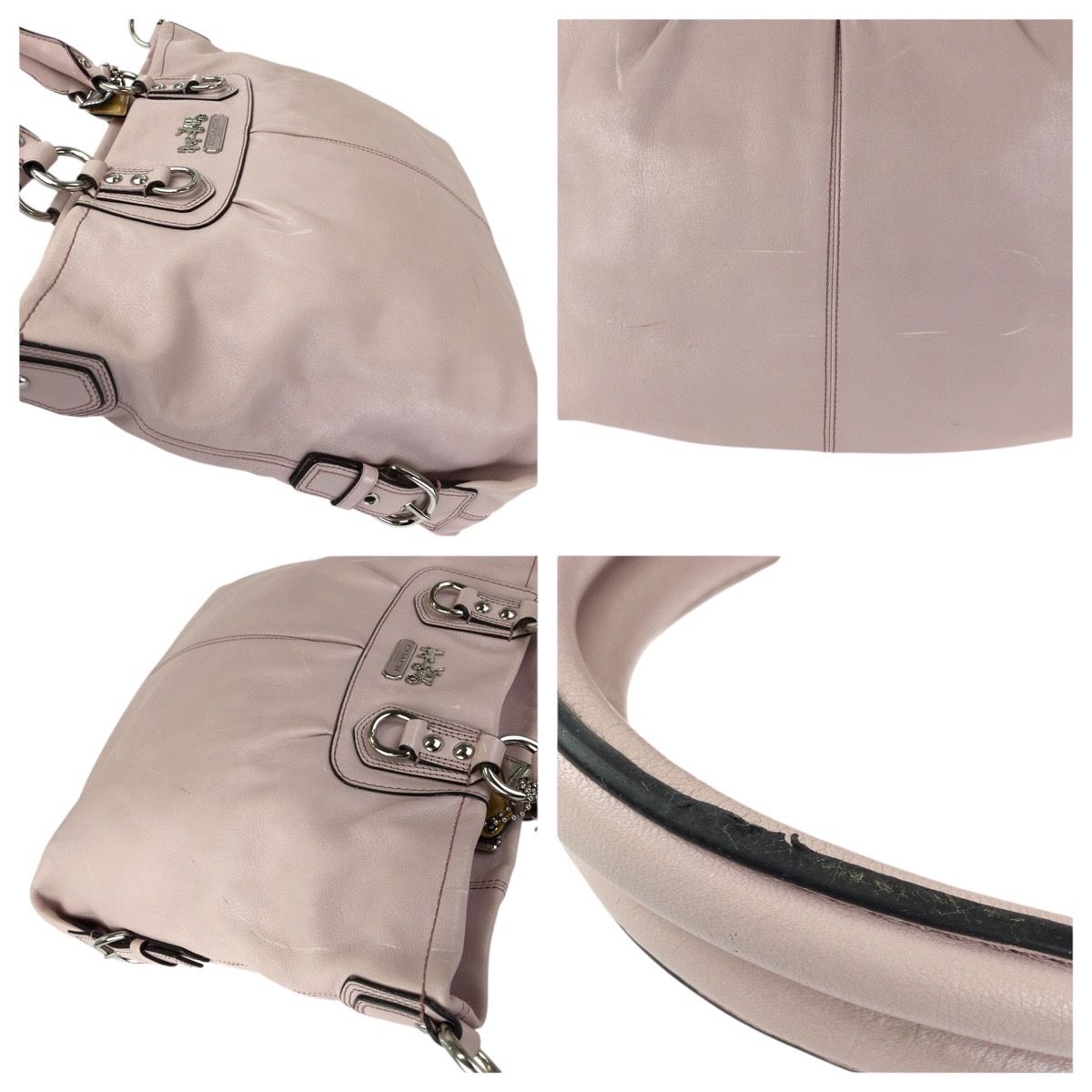COACH コーチ マディソン レザージュリアン 2way ピンク シルバー金具