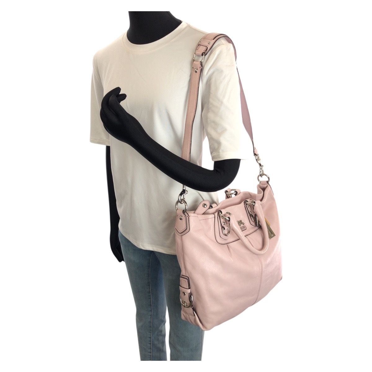 COACH コーチ マディソン レザージュリアン 2way ピンク シルバー金具