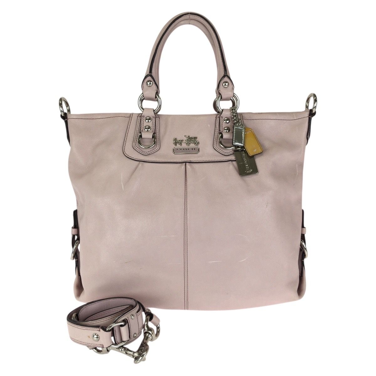 COACH コーチ マディソン レザージュリアン 2way ピンク シルバー金具