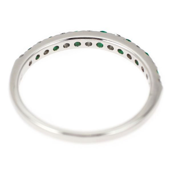 Pt900 エメラルド ダイヤモンド リング 0.10ct D0.14ct ハーフ