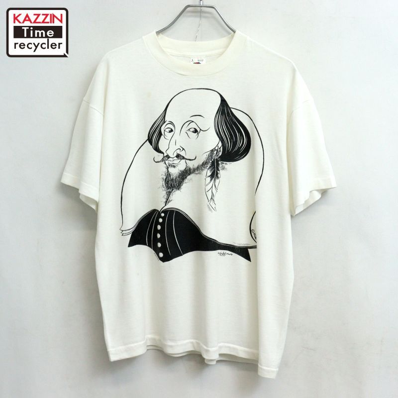 90s USA製 vintage Fruit of the Loom シェイクスピア 半袖Ｔシャツ メンズ 表記Lサイズ
