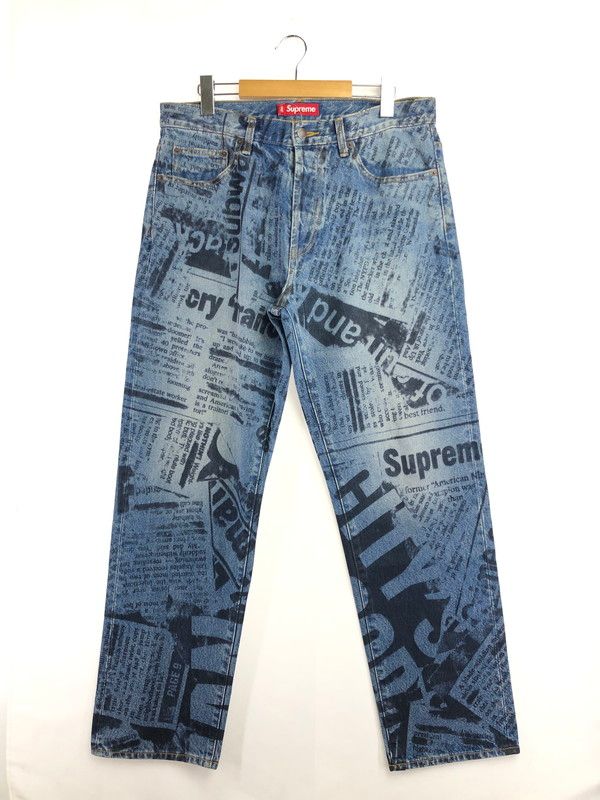 【中古品】 SUPREME シュプリーム 25SS　REGULAR JEAN NEWSPAPER レギュラー ジーンズ ニュースペーパー ボトムス 【149-260610-rt-19-tagh】