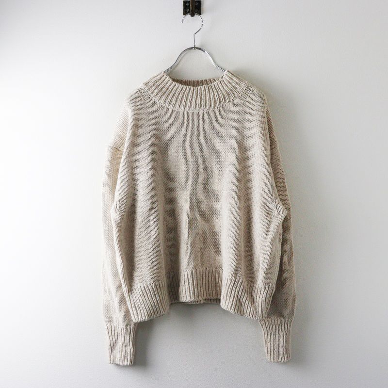 美品 2023SS マーガレットハウエル MARGARET HOWELL CHUNKY COTTON LINEN KNIT 2＼アイボリー チャンキーニット【2400015004068】