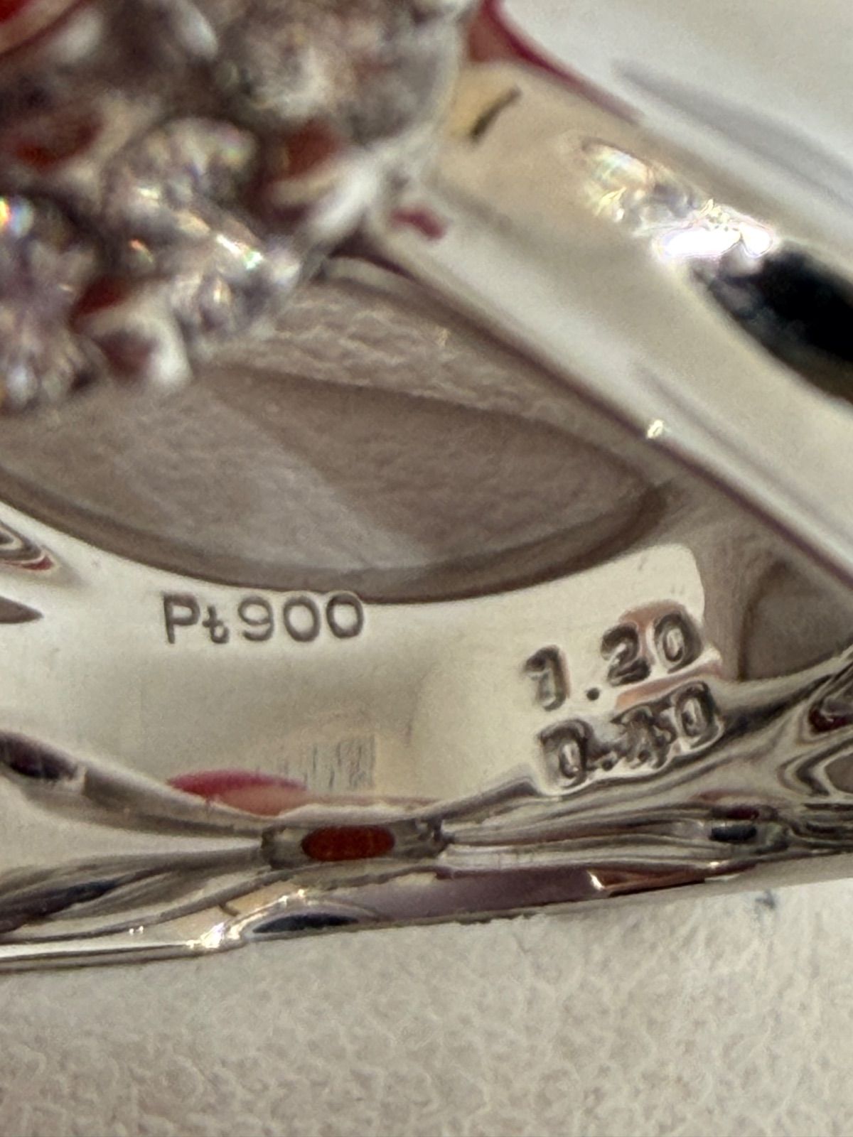 【新品】Pt900 スペサルティンガー ガーネット ダイヤモンド入り リング