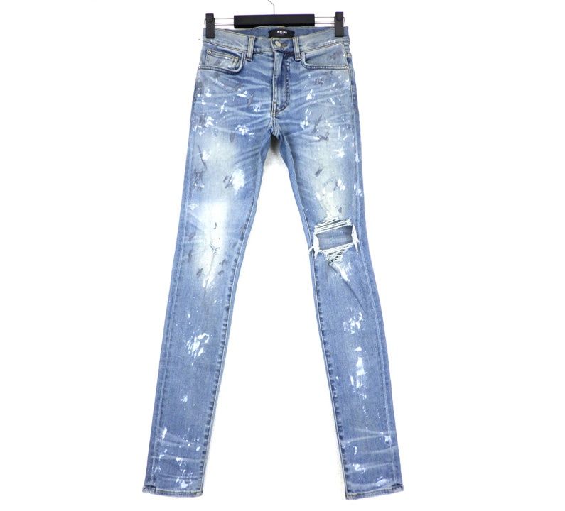 AMIRI スキニーデニム ダメージ加工 アミリ ﾌﾞﾗｯｸ AMIRIﾀﾞﾒｰｼﾞ加工 