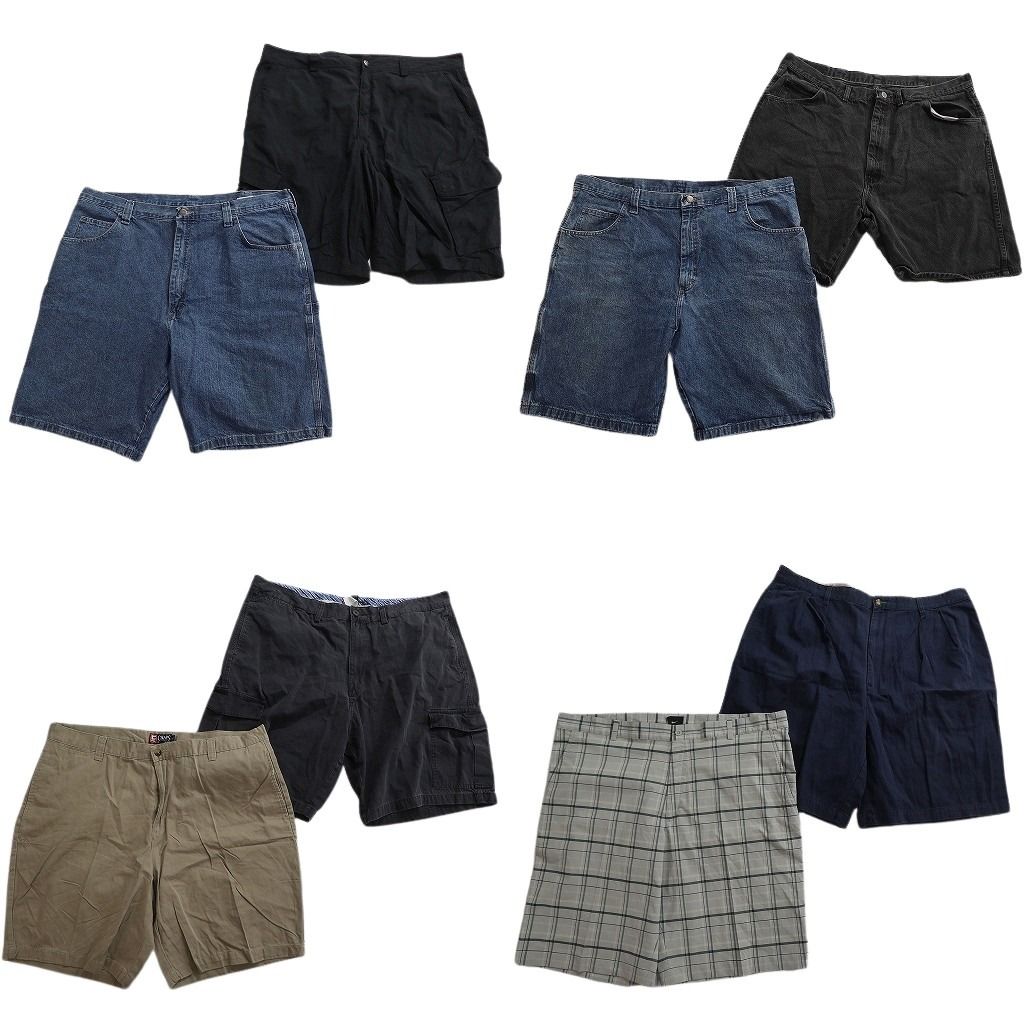古着卸 まとめ売り ブランドMIX ショートパンツ 8枚セット ( メンズ 42 ) トミー ナイキ ラングラー チャップス 中古 古着 NF1575
