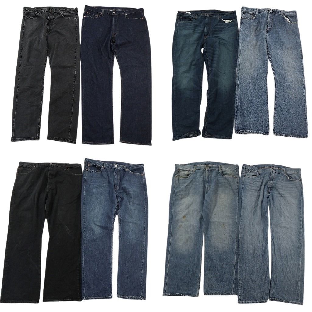 古着卸 まとめ売り リーバイス 品番MIX デニムパンツ 8枚セット ( メンズ 40 ) 514 541 517 569 ブーツカット 中古 古着 NF1623