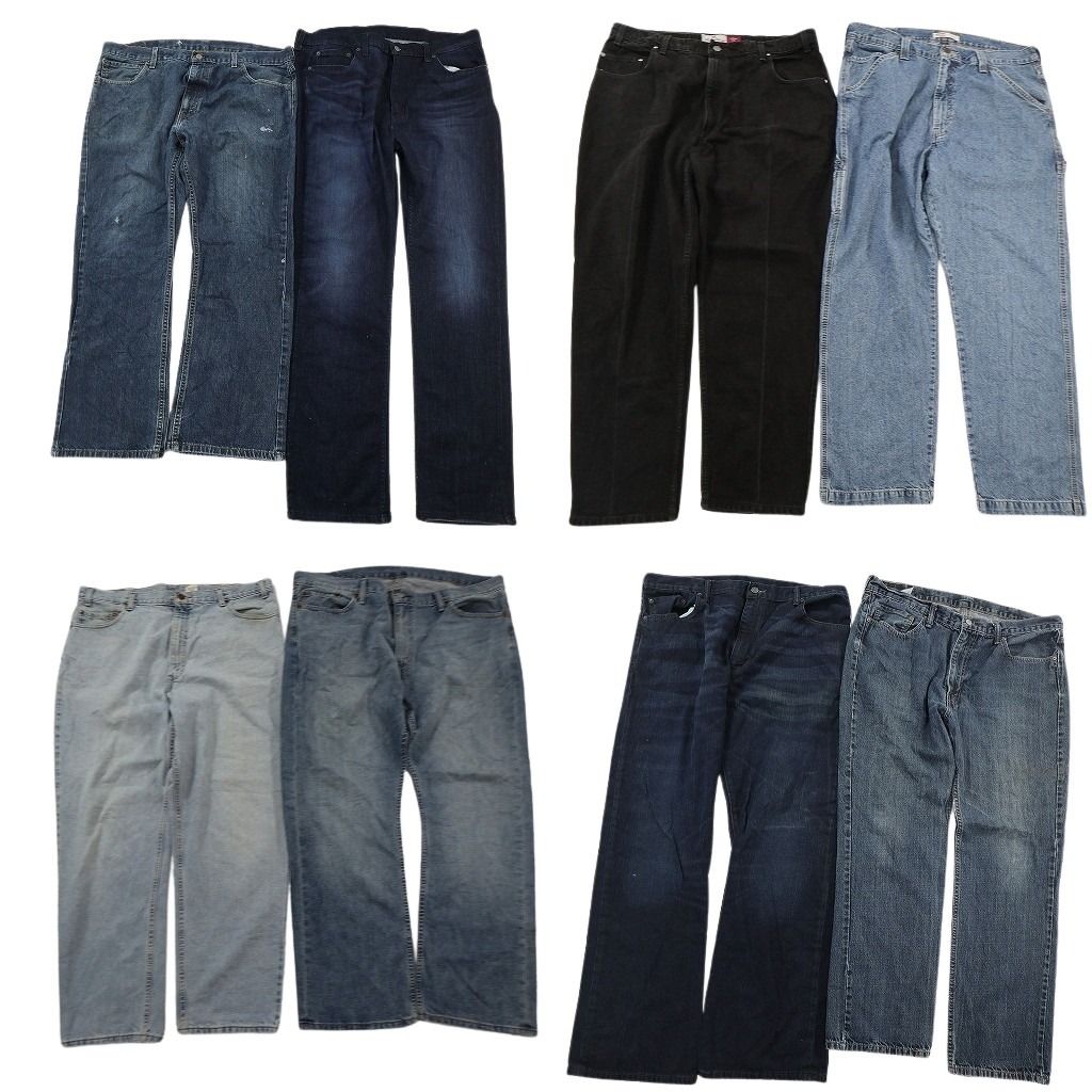 古着卸 まとめ売り リーバイス 品番MIX デニムパンツ 8枚セット ( メンズ 40 ) 504 527 ブーツカット テーパード 中古 古着 NF1624