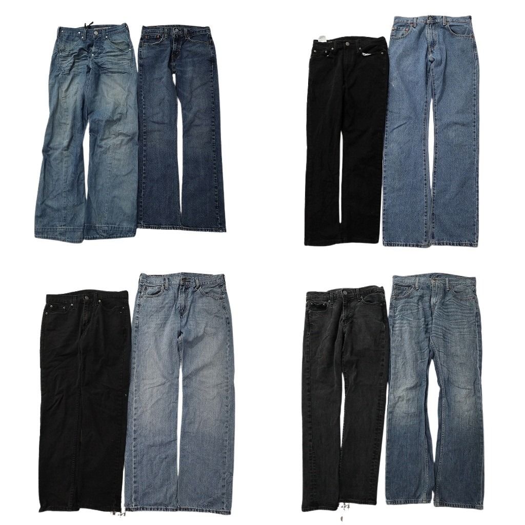 古着卸 まとめ売り リーバイス 品番MIX デニムパンツ 8枚セット ( メンズ 29/30 ) 502 527 514 517 569 ブーツカット 中古 古着 NF1641