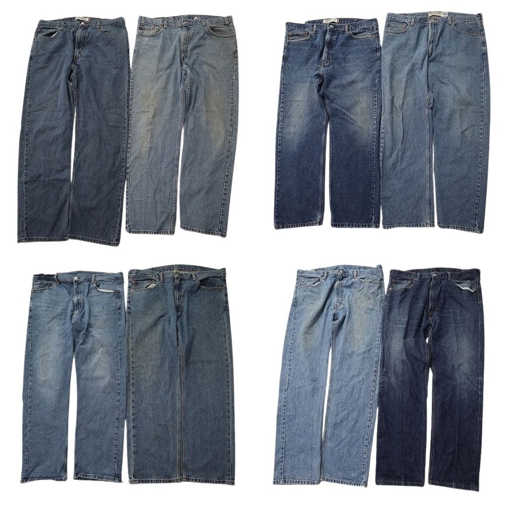 古着卸 まとめ売り リーバイス 505 デニムパンツ 8枚セット ( メンズ 40 ) テーパード ジッパーフライ インディゴブルー 中古 古着 NF1652