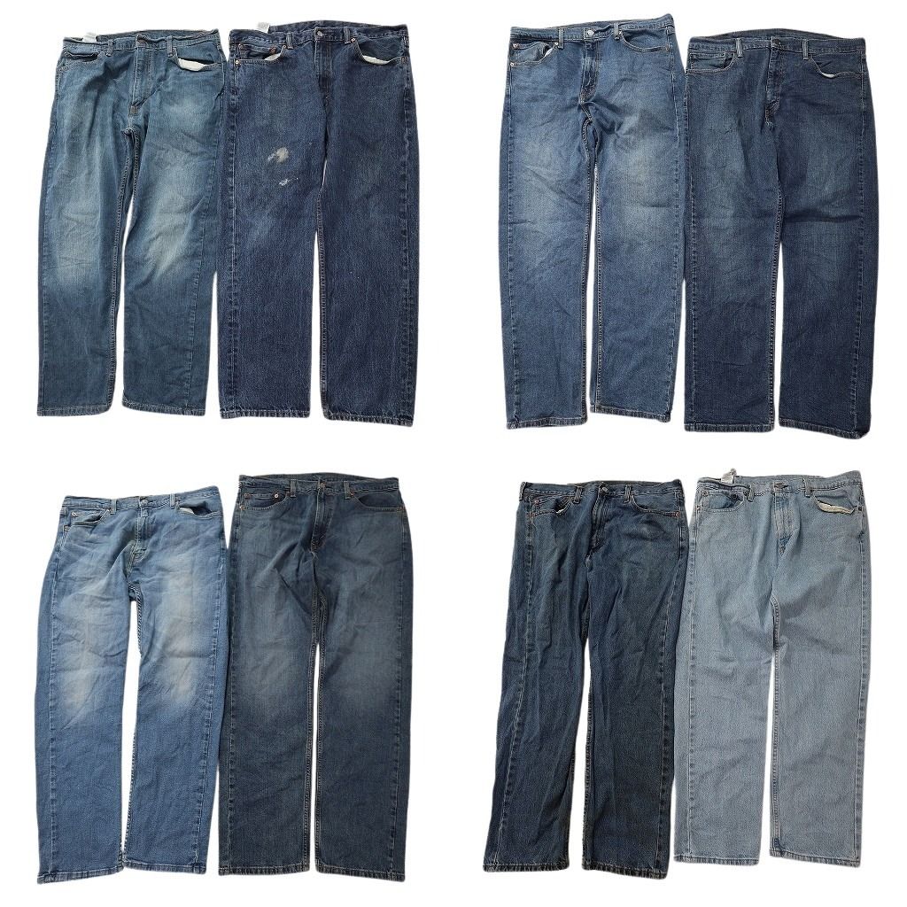 古着卸 まとめ売り リーバイス 505 デニムパンツ 8枚セット ( メンズ 38 ) テーパード ジッパーフライ インディゴブルー 中古 古着 NF1655