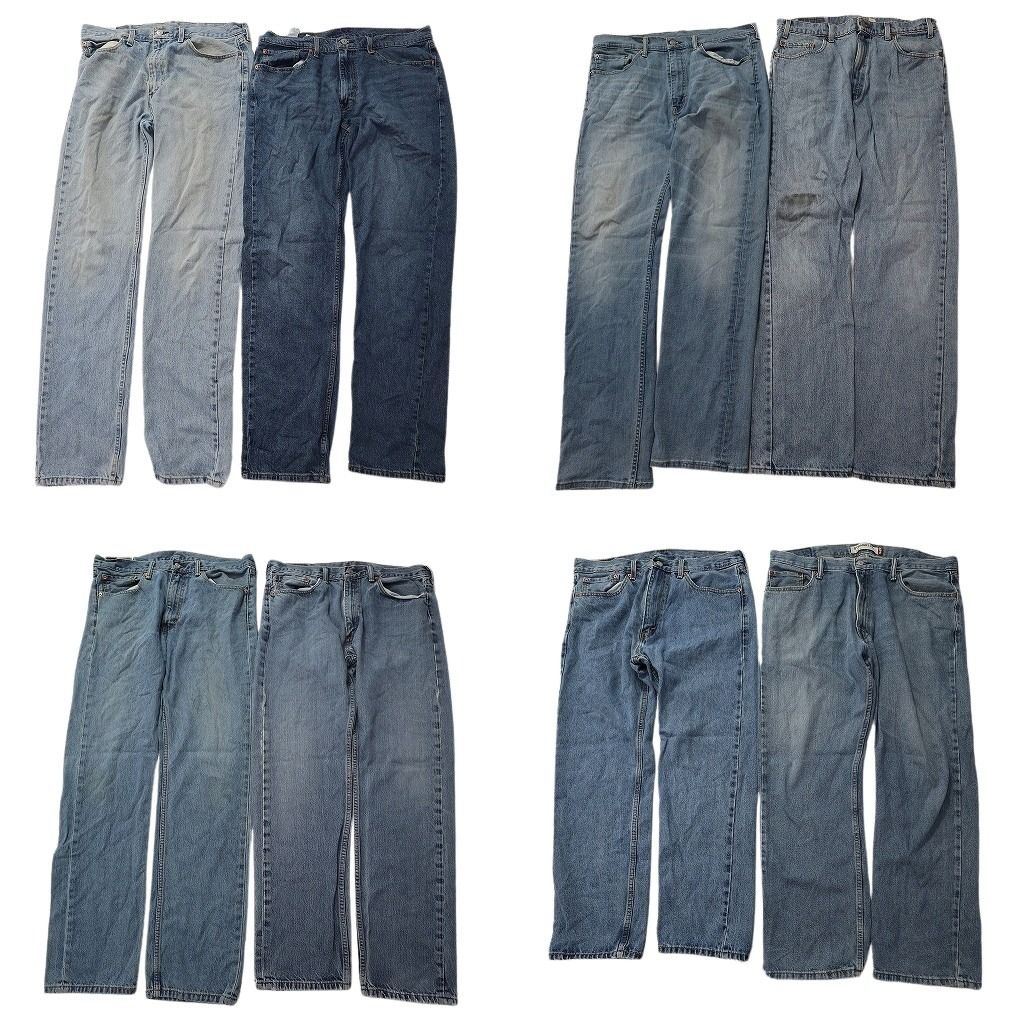 古着卸 まとめ売り リーバイス 505 デニムパンツ 8枚セット ( メンズ 36/38 ) テーパード　ジッパーフライ アメカジ 中古 古着 NF1657