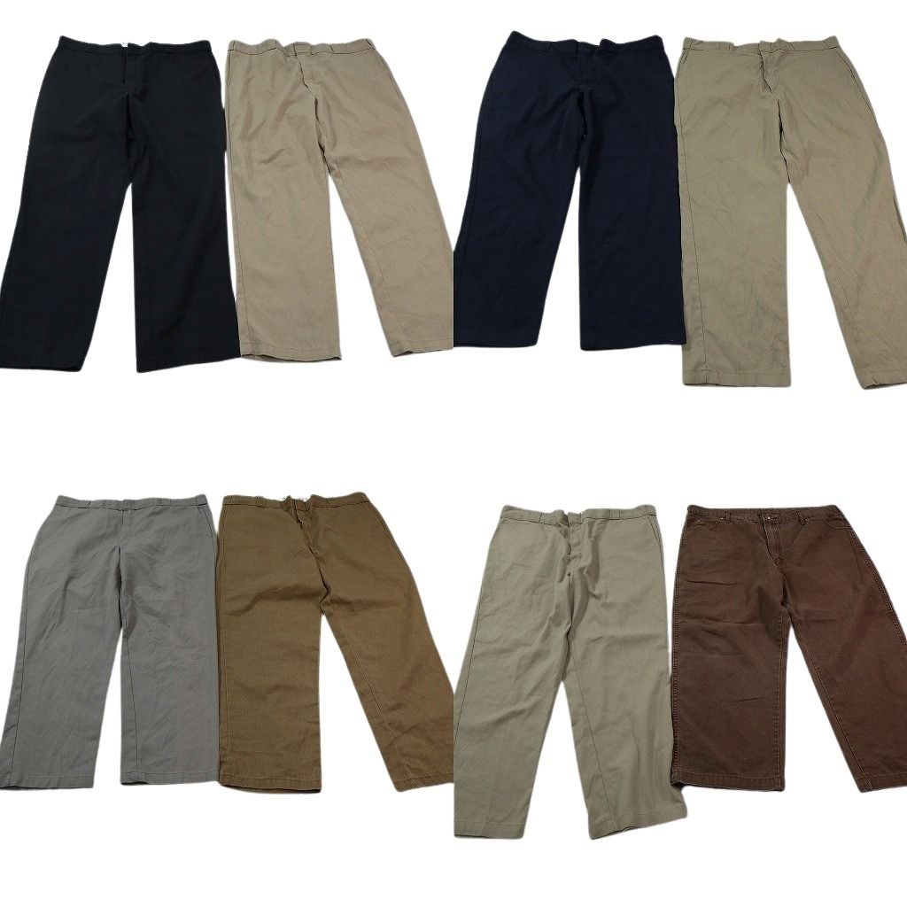 古着卸 まとめ売り ディッキーズ パンツ 8枚セット ( メンズ 42 ) ワーク ブラック ワイド ストレート 中古 古着 NF1678