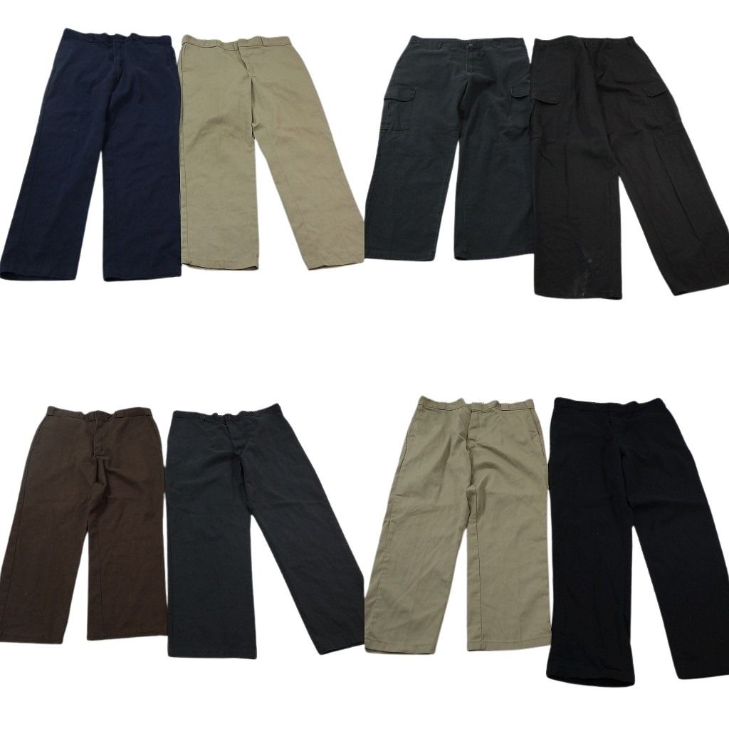 古着卸 まとめ売り ディッキーズ パンツ 8枚セット ( メンズ 38 ) ワーク カーゴ ブラック ブラウン 中古 古着 NF1680
