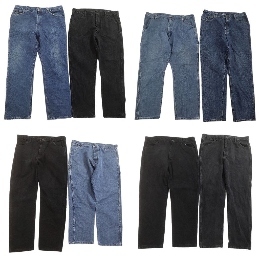古着卸 まとめ売り ブランド デニムパンツ 8枚セット ( メンズ 40 ) ラングラー ラスラー Lee 中古 古着 NF1701