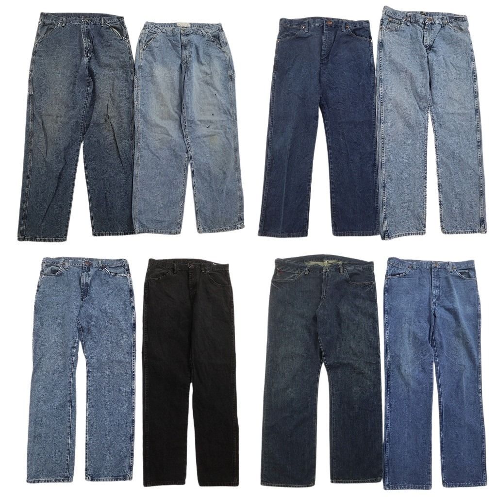 古着卸 まとめ売り ブランド デニムパンツ 8枚セット ( メンズ 36 ) ラルフローレン ラングラー ラスラー 中古 古着 NF1704