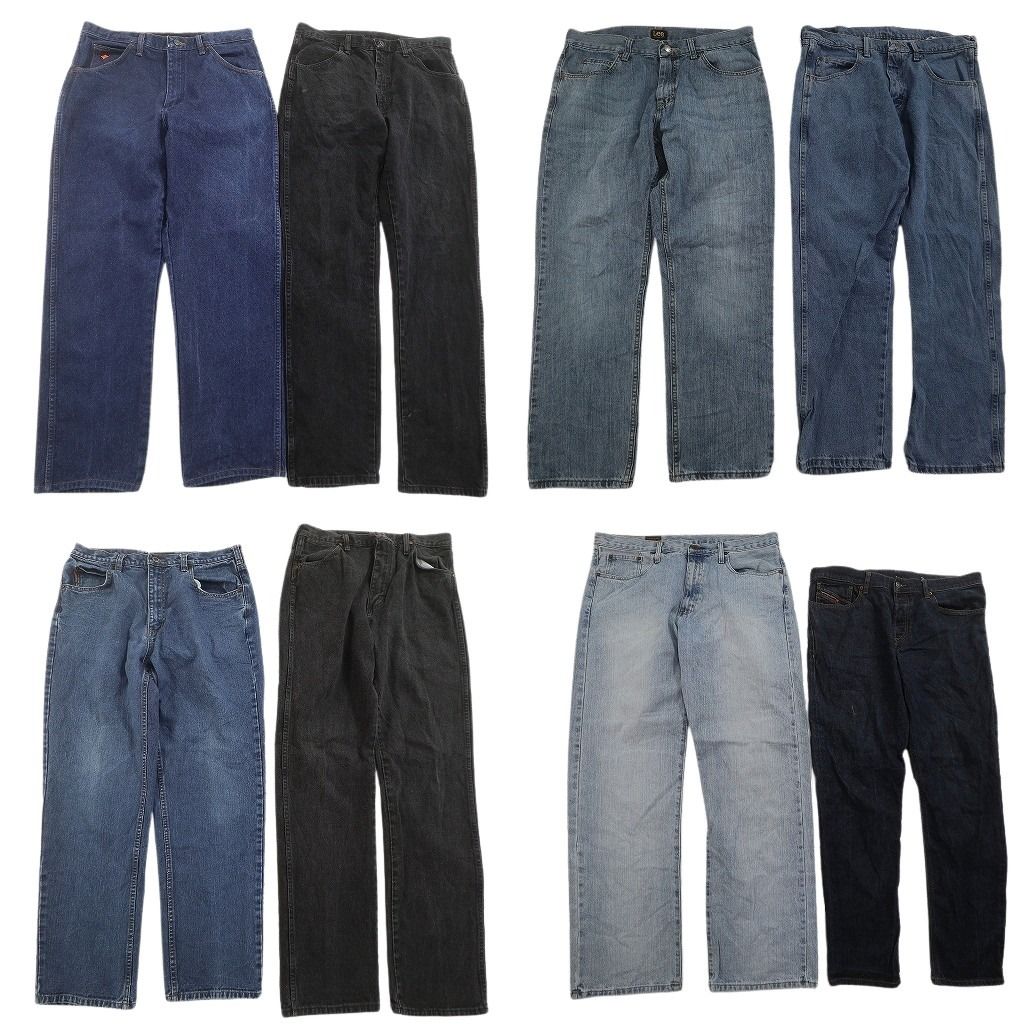 古着卸 まとめ売り ブランド デニムパンツ 8枚セット ( メンズ 34 ) ラルフローレン ティンバーランド ディーゼル 中古 古着 NF1706