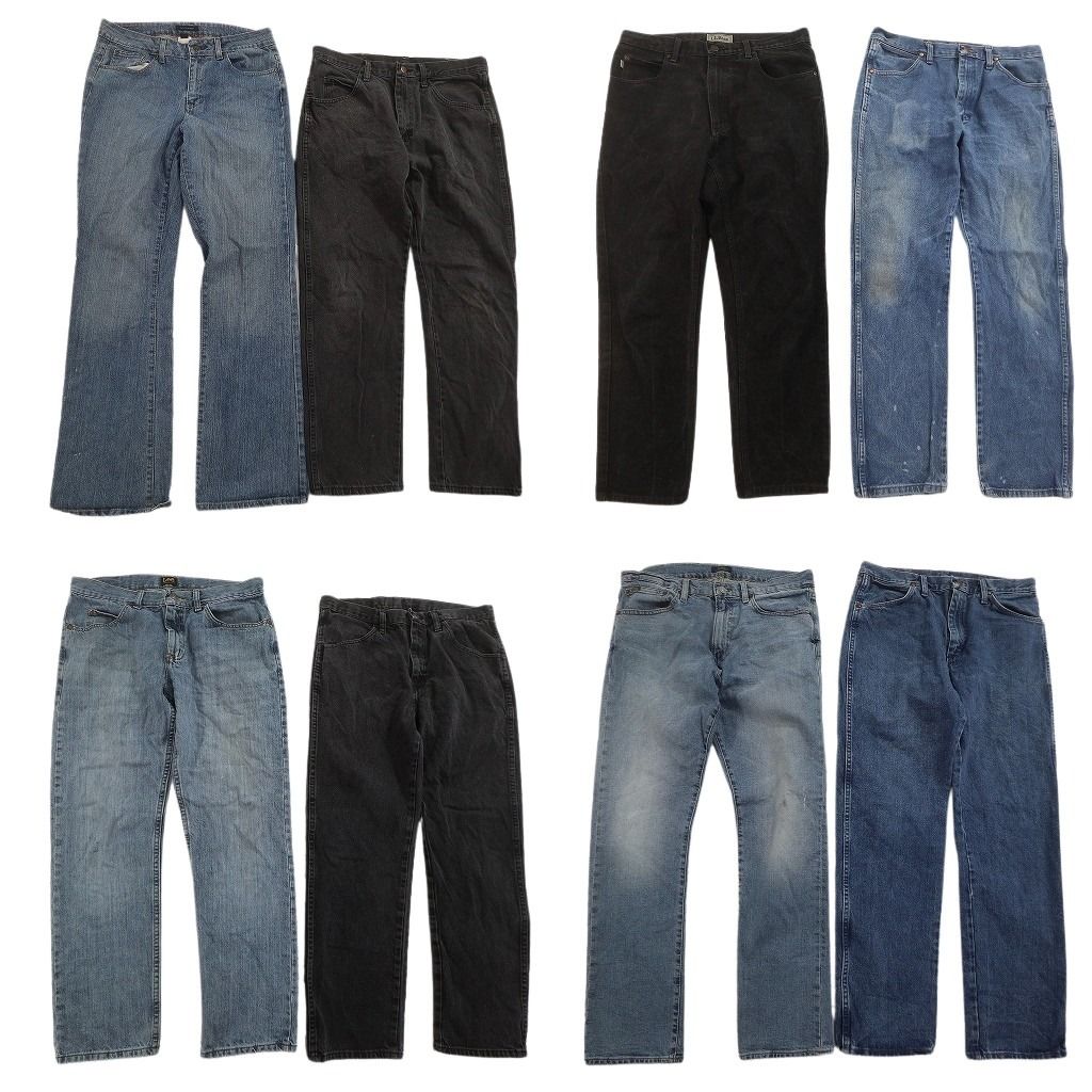 古着卸 まとめ売り ブランド デニムパンツ 8枚セット ( メンズ 33 ) ラルフローレン トミーヒルフィガー ラングラー 中古 古着 NF1707