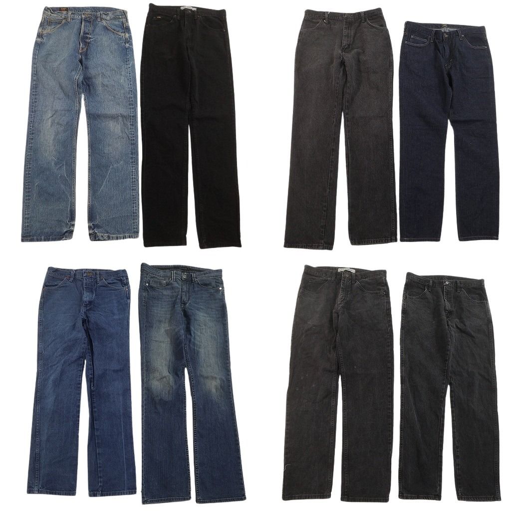古着卸 まとめ売り ブランド デニムパンツ 8枚セット ( メンズ 32 ) カルバンクライン Lee ラングラー 中古 古着 NF1709