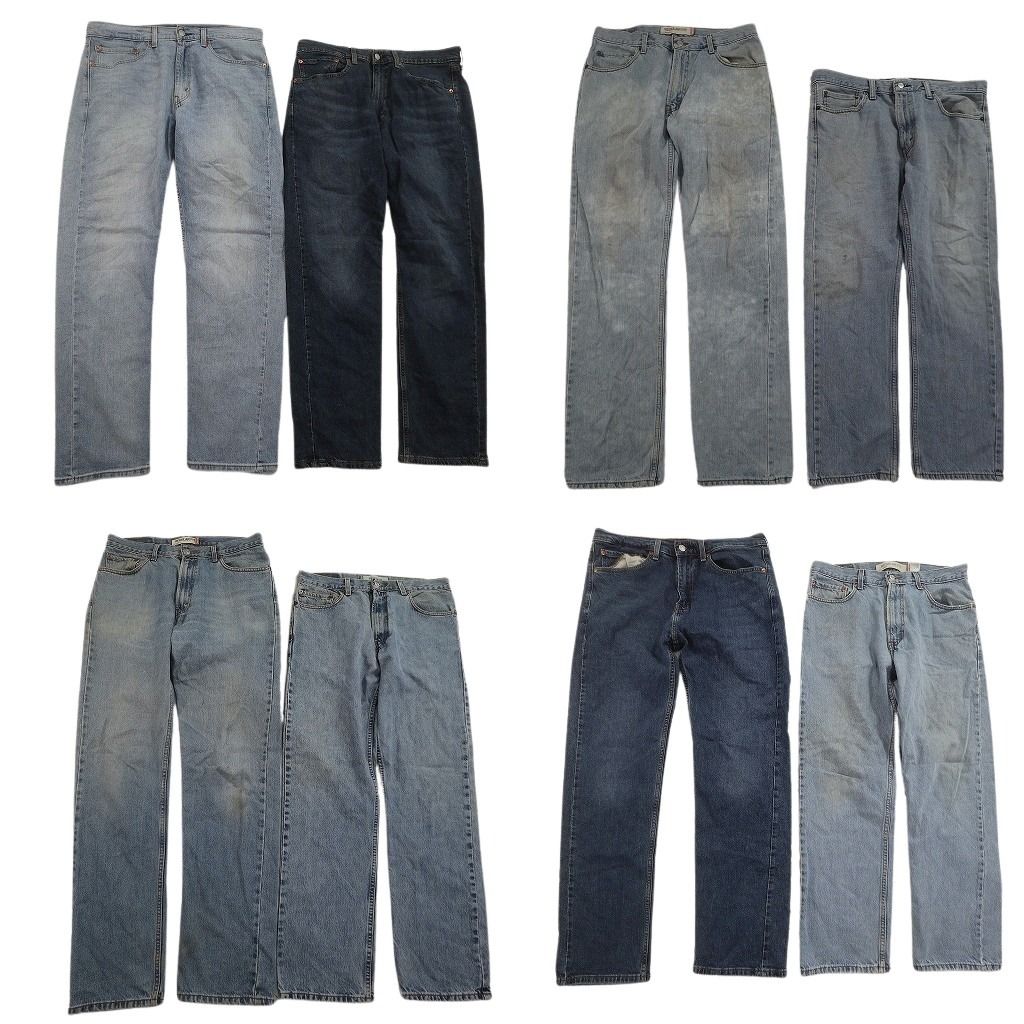 古着卸 まとめ売り リーバイス 505 デニムパンツ 8枚セット ( メンズ 34 ) テーパード　ジッパーフライ インディゴブルー 中古 古着 NF1710