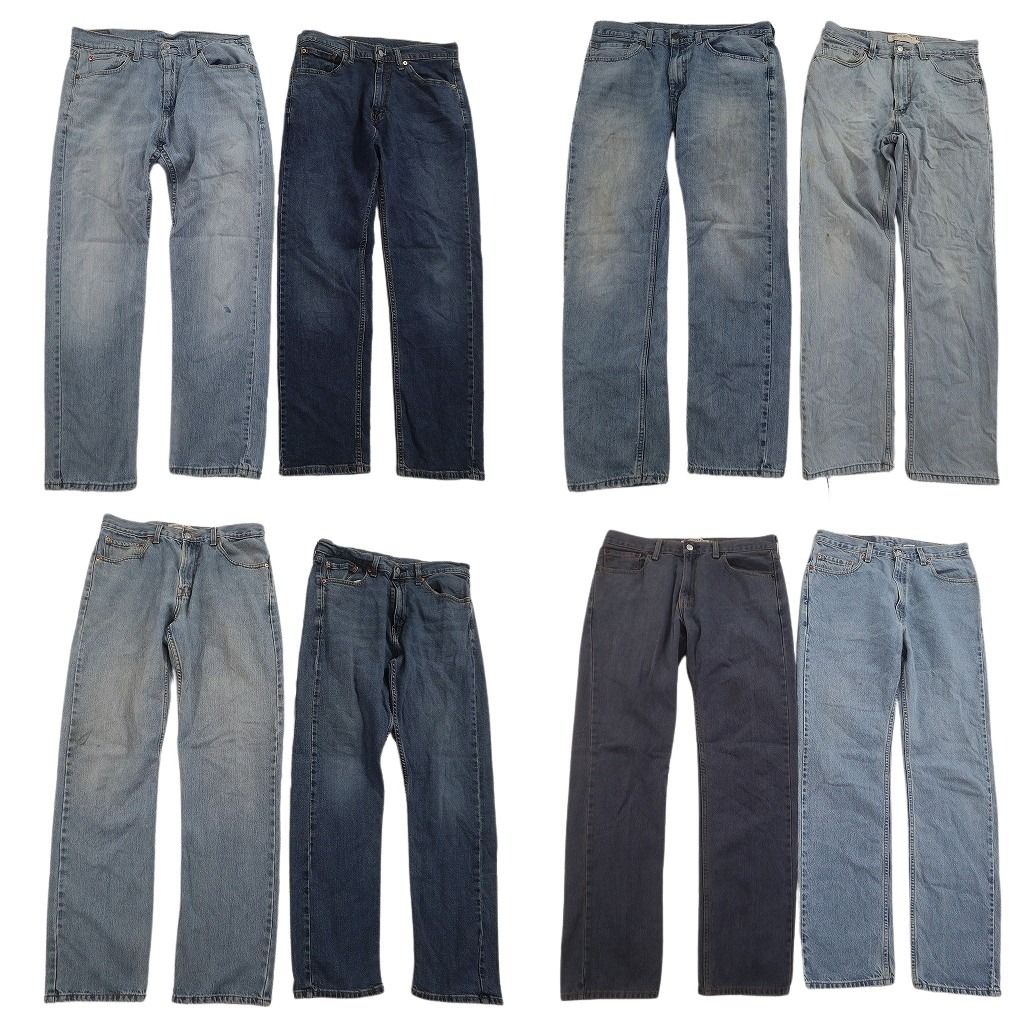 古着卸 まとめ売 リーバイス 505 デニムパンツ 8枚セット ( メンズ 33/34 ) テーパード　ジッパーフライ インディゴブルー 古着 NF1712