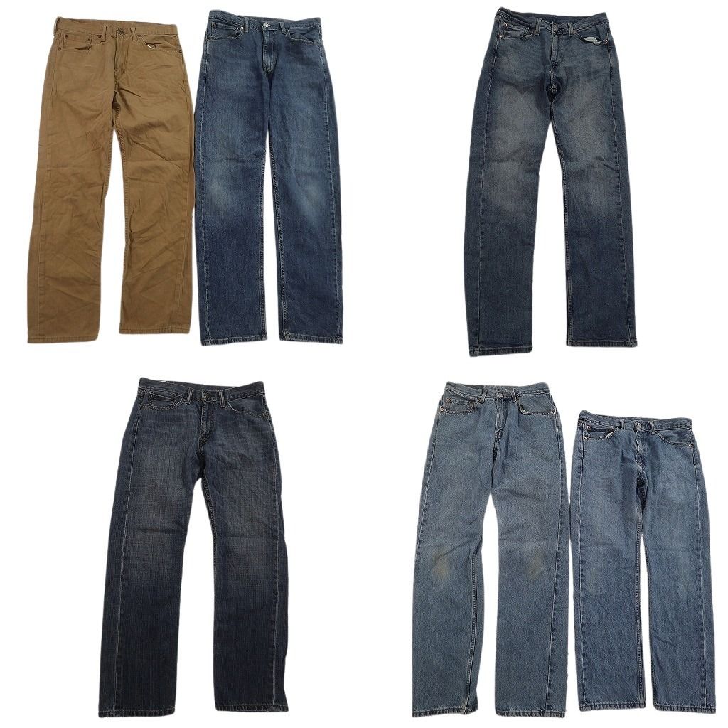古着 まとめ売 リーバイス 505 デニムパンツ 6枚セット ( メンズ 32/33 ) テーパード　ジッパーフライ インディゴブルー 中古 古着 NF1714