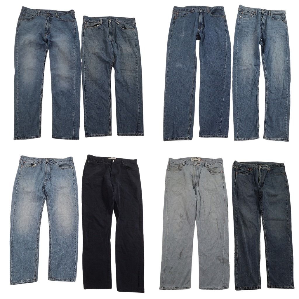 古着卸 まとめ売り リーバイス 505 デニムパンツ 8枚セット ( メンズ 36 ) テーパード ジッパーフライ インディゴブルー 中古 古着 NF1718