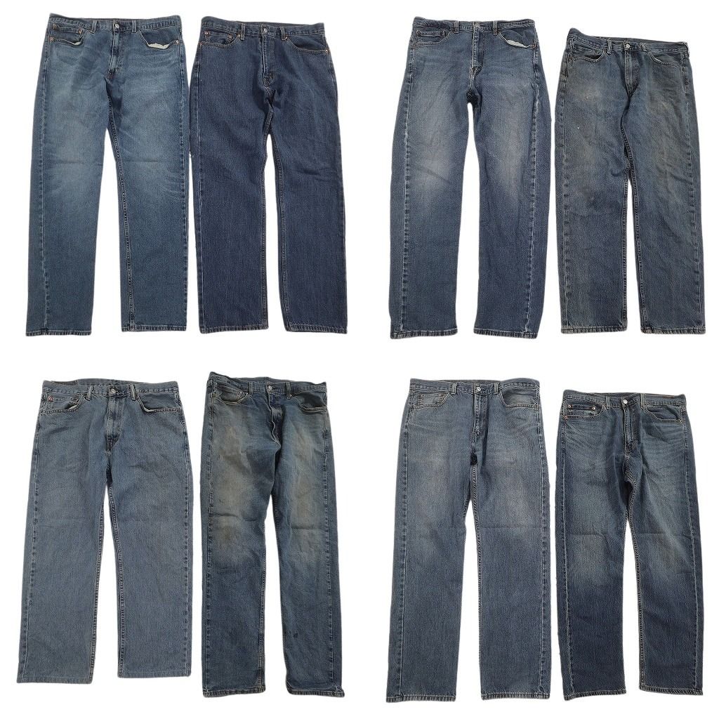 古着卸 まとめ売り リーバイス 505 デニムパンツ 8枚セット ( メンズ 36 ) テーパード ジッパーフライ インディゴブルー 中古 古着 NF1719