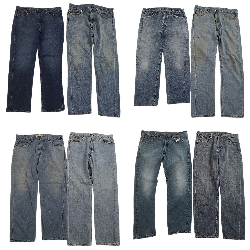 古着卸 まとめ売り リーバイス 505 デニムパンツ 8枚セット ( メンズ 38 ) テーパード　ジッパーフライ インディゴブルー 中古 古着 NF1720