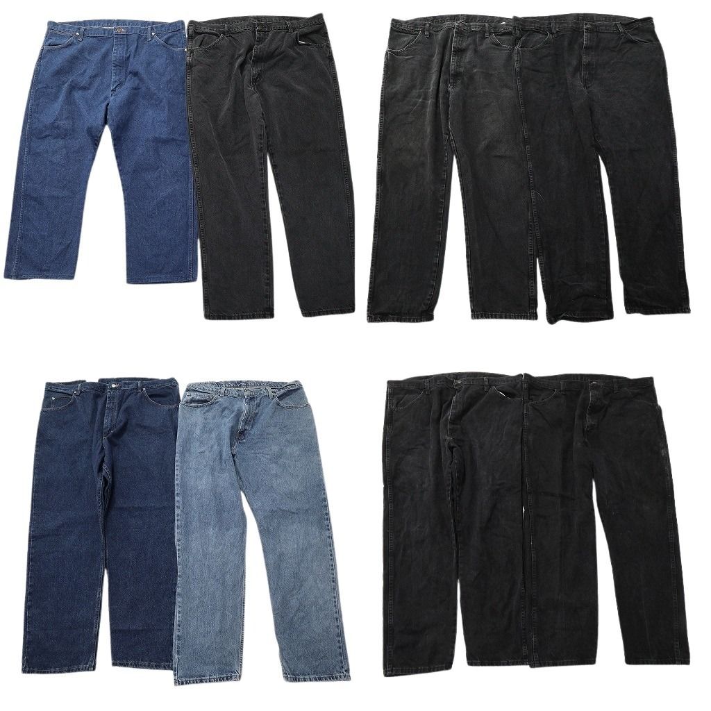 古着卸 まとめ売り ブランド デニムパンツ 8枚セット ( メンズ 42 ) ラングラー ラルフローレン ラスラー 中古 古着 NF1722