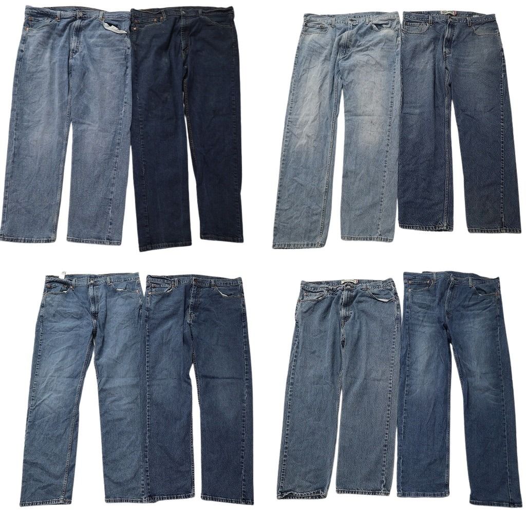 古着卸 まとめ売り リーバイス 505 デニムパンツ 8枚セット ( メンズ 40 ) テーパード ジッパーフライ インディゴブルー 中古 古着 NF1725