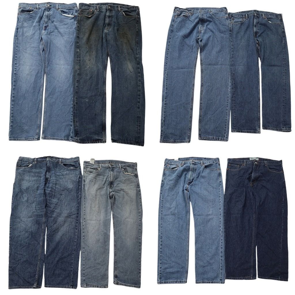 古着卸 まとめ売り リーバイス 505 デニムパンツ 8枚セット ( メンズ 40 ) テーパード　ジッパーフライ インディゴブルー 中古 古着 NF1727