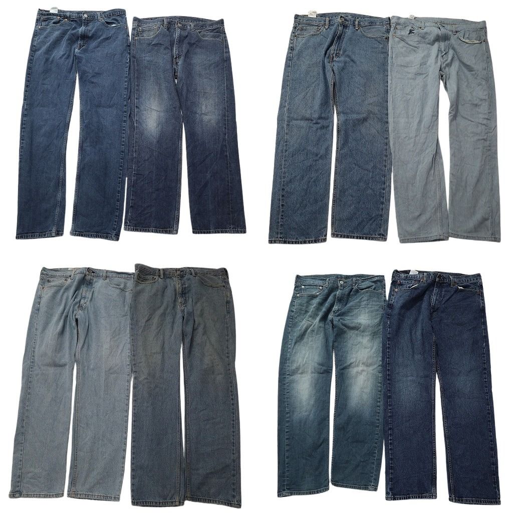 古着卸 まとめ売り リーバイス 505 デニムパンツ 8枚セット ( メンズ 38 ) テーパード ジッパーフライ インディゴブルー 中古 古着 NF1728