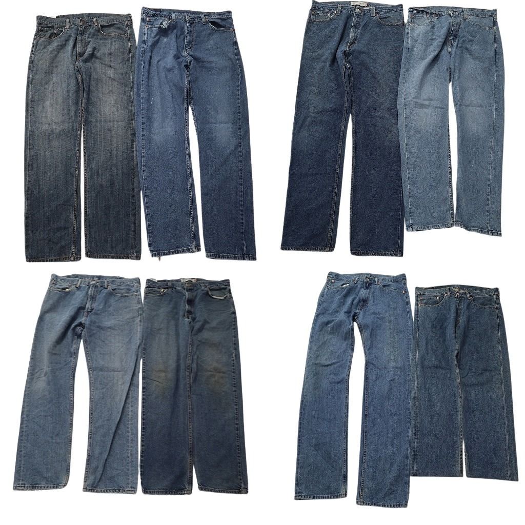 古着卸 まとめ売り リーバイス 505 デニムパンツ 8枚セット ( メンズ 36 ) テーパード　ジッパーフライ インディゴブルー 中古 古着 NF1729