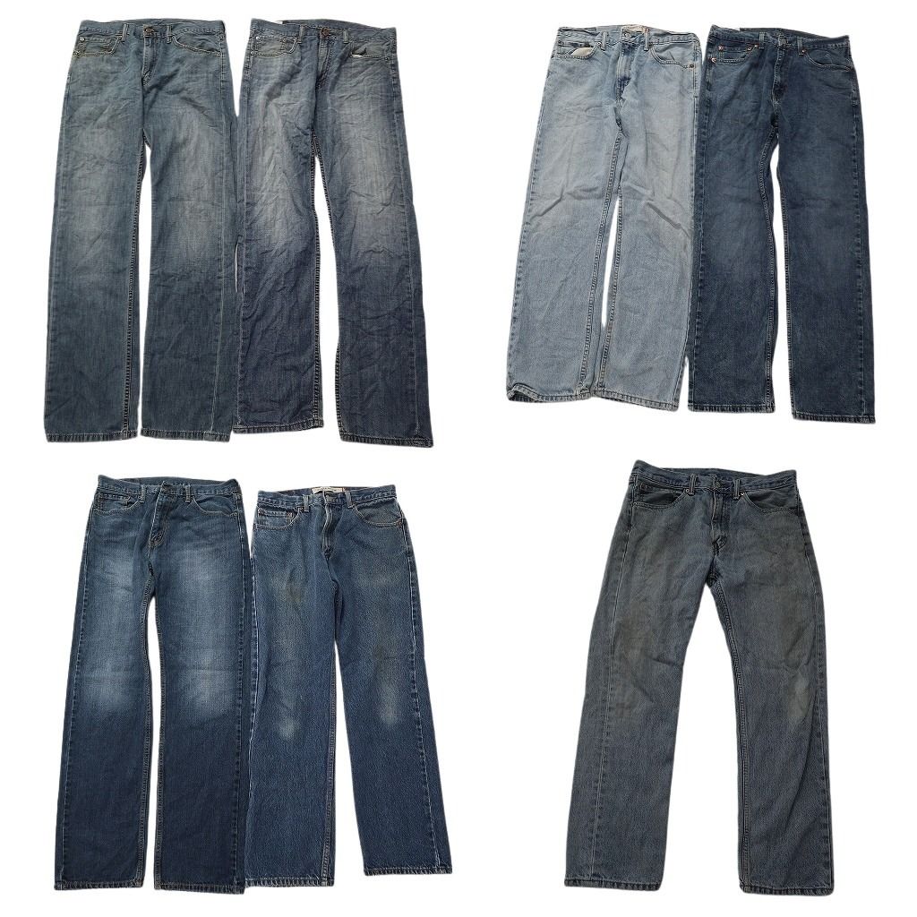 古着卸 まとめ売り リーバイス 505 デニムパンツ 7枚セット ( メンズ 33 ) テーパード　ジッパーフライ インディゴブルー 中古 古着 NF1733