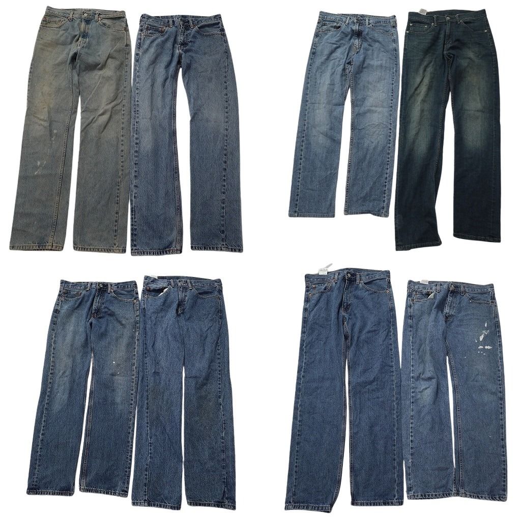 古着卸 まとめ売り リーバイス 505 デニムパンツ 8枚セット ( メンズ 32 ) テーパード　ジッパーフライ ペンキ飛び 中古 古着 NF1734