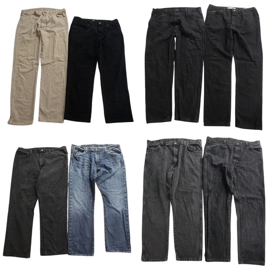 古着卸 まとめ売り ブランドMIX デニムパンツ 8枚セット ( メンズ 40 ) ラルフローレン ラングラー ラスラー Lee 中古 古着 NF1762